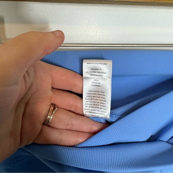 Wilo The Label Base Blue Crossover Waist Ribbed 7/8 Leggings Size XS - Picture 5 of 7